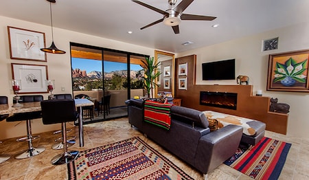 Royal Hacienda Living Room With Red Rock View